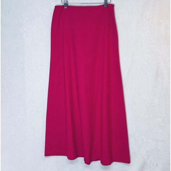 Michael Kors Power Pink Wool Midi Asymmetrical Skirt 10 Italy Barbiecore - Picture 2 of 5
